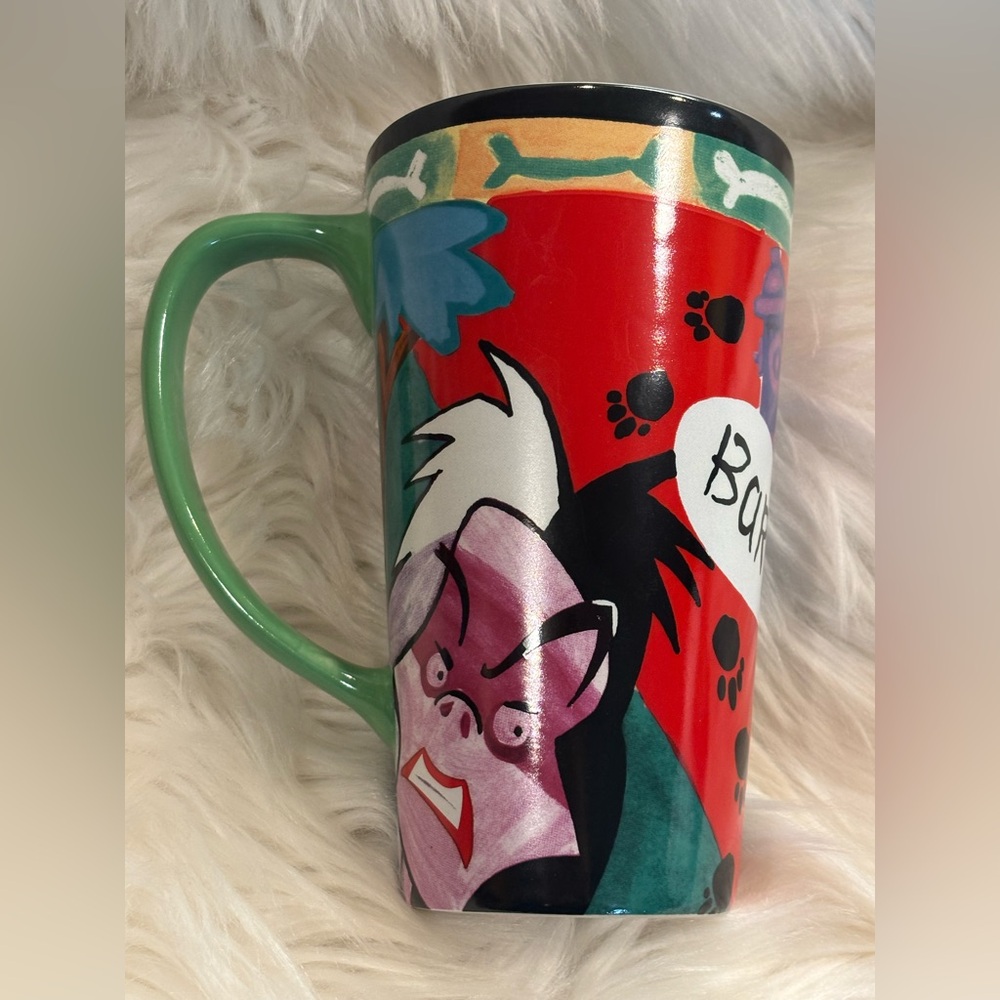 Vintage Disney Villain Ceramic Mug Cruella Deville 101 Dalmatians  Mod/Abstract